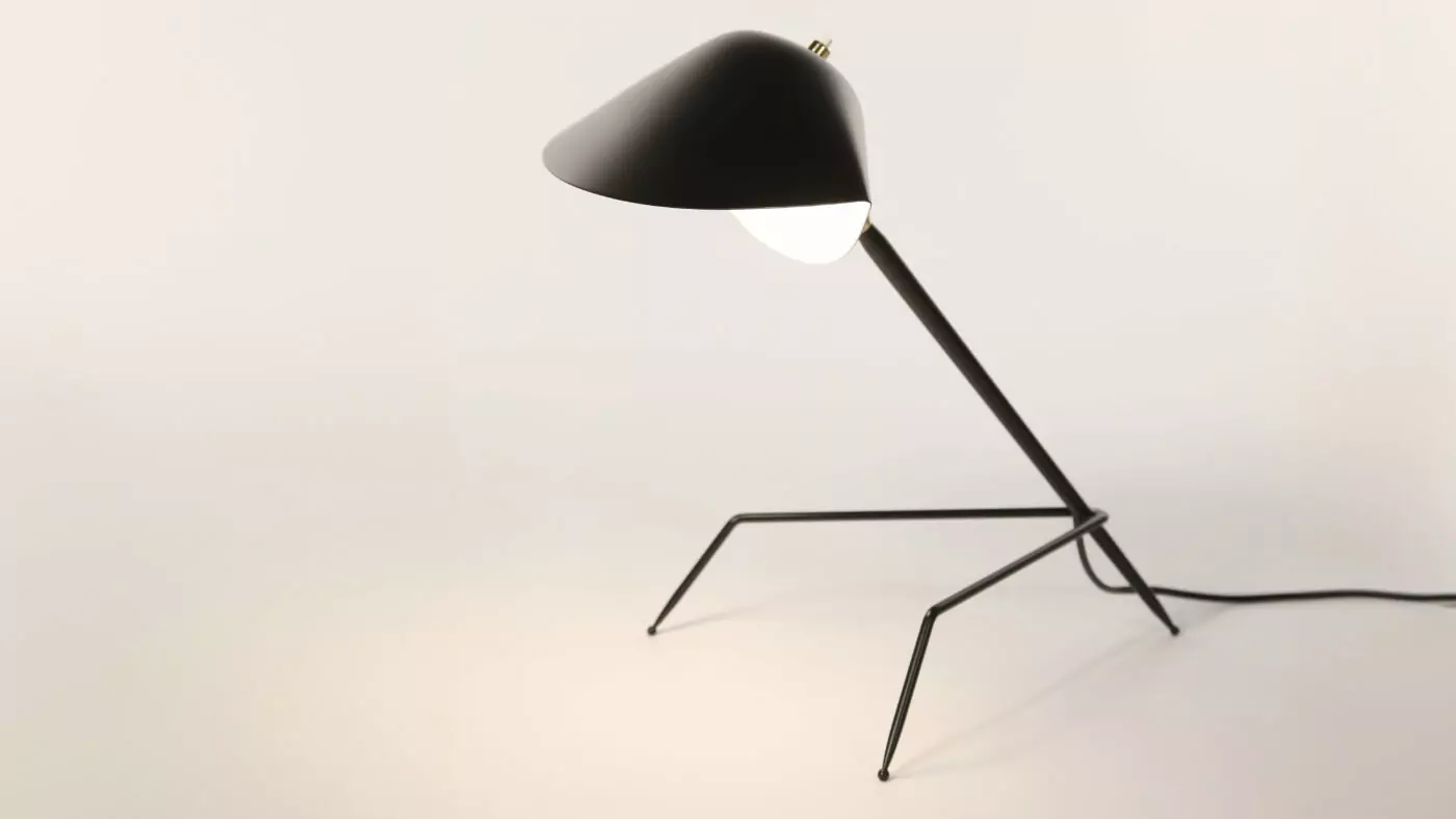 Lampe De Bureau Tripode de Serge Mouille en métal noir, idéal pour une touche artistique dans votre décoration